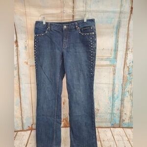 Harley Davidson Embellished Straight Leg Jeans size 8